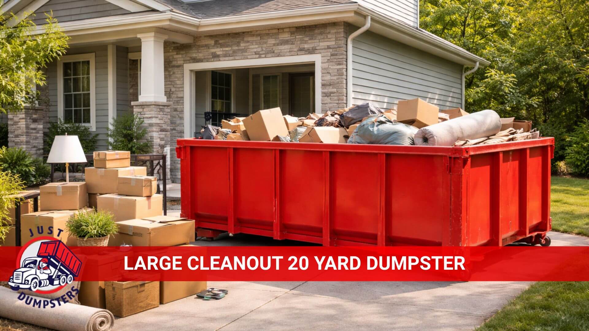 large cleanout 20 yard dumpster